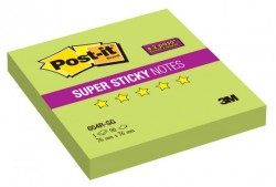 Блок самоклеящийся бумажный 3M Post-it Super Sticky 654R-SG 7100062391 76x76мм 90лист. неон зеленый