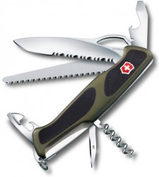 Нож перочинный Victorinox RangerGrip 179 (0.9563.MWC4) 130мм 12функций зеленый/черный карт.коробка