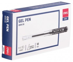 Ручка гелевая Deli EQ10520 Mate 0.5мм резин. манжета резиновая манжета прозрачный черные чернила