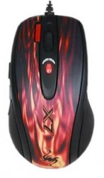 Мышь A4Tech XL-750BK красный/черный лазерная (3600dpi) USB2.0 (6but)