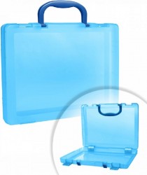 Бокс для документов Стамм КС17 A4 280x375x57мм голубой/тонированный пластик