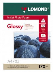 Фотобумага Lomond 102143 A4/170г/м2/25л./белый глянцевое для струйной печати