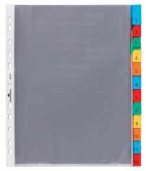 Разделитель индексный Durable 6633-19 A4 пластик 12 индексов с карманами цветные разделы