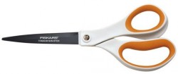 Ножницы Fiskars 1004721 Non-Stick универсальные 210мм ручки пластиковые титановое покрытие нержавеющая сталь белый/оранжевый