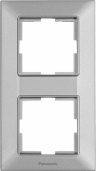 Рамка Panasonic Arkedia Slim WNTF08122SL-RU 2x вертикальный монтаж пластик серебро (упак.:1шт)