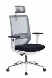 Кресло руководителя Бюрократ MC-W612N-H темно-серый TW-04 сиденье черный TW-11 сетка/ткань с подголов. крестовина хром
