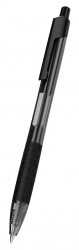 Ручка шариковая Deli EQ01920 Arrow авт. 0.7мм резин. манжета прозрачный/черный черные чернила