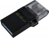 Флеш Диск Kingston 64Gb DataTraveler microDuo 3 G2 DTDUO3G2/64GB USB3.0 черный