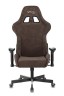 Кресло игровое Zombie VIKING KNIGHT Fabric темно-коричневый Light-10 с подголов. крестовина металл