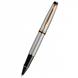 Ручка роллер Waterman Expert 3 (S0951980) Steel GT F черные чернила подар.кор.