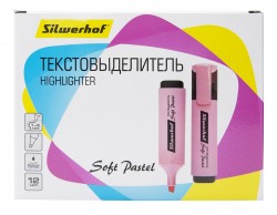 Текстовыделитель Silwerhof Soft Pastel 108133-26 скошенный пиш. наконечник 1-5мм розовый пастельный коробка