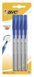 Набор шариковых ручек Bic ROUND STIC EXACT (932857) 0.7мм резин. манжета синие чернила блистер (4шт)