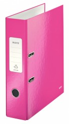 Папка-регистратор Leitz WOW 10050023 A4 80мм розовый 180 градусов