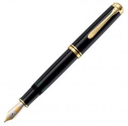 Ручка перьевая Pelikan Souveraen M 800 (PL995563) черный F перо золото 18K с родиевым покрытием подар.кор.