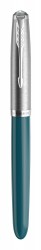 Ручка перьевая Parker 51 Core (2123506) Teal Blue CT F перо сталь нержавеющая подар.кор.