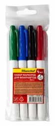 Набор маркеров для флипчартов Silwerhof Base пулевидный пиш. наконечник 2.5мм 4цв. пакет с европодвесом
