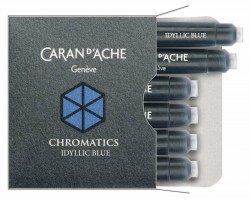 Картридж Carandache Chromatics (8021.140) Iddyllic blue чернила для ручек перьевых (6шт)