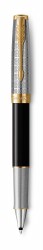 Ручка роллер Parker Sonnet Premium T537 (2119786) Metal Black GT F черные чернила подар.кор.