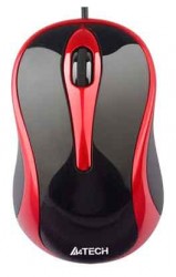 Мышь A4Tech N-350 черный/красный оптическая (1000dpi) USB для ноутбука (3but)