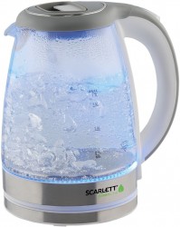 Чайник электрический Scarlett SC-EK27G75 1.7л. 2000Вт серый/белый (корпус: стекло)