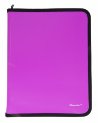 Папка для тетрадей Silwerhof 671953 Neon A5 210х260х25мм 1отд. розовый пластик на молнии