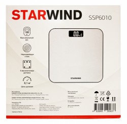 Весы напольные электронные Starwind SSP6010 макс.180кг серебристый