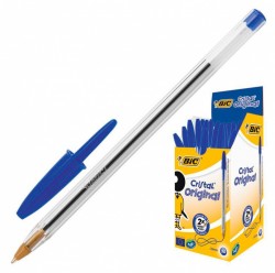 Ручка шариковая Bic CRISTAL (847898) 1мм корпус пластик прозрачный синие чернила коробка картонная