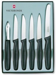 Набор ножей кухон. Victorinox Swiss Classic (5.1113.6) компл.:6шт черный подар.коробка
