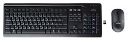 Клавиатура + мышь Fujitsu LX410 клав:черный мышь:черный USB беспроводная