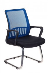 Кресло Бюрократ MC-209 синий TW-05 сиденье черный TW-11 сетка/ткань полозья металл хром