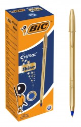 Ручка шариковая Bic CRISTAL GOLD (9213401) 0.32мм золотистый синие чернила коробка картонная