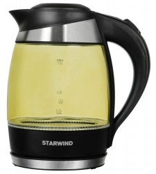 Чайник электрический Starwind SKG2215 1.8л. 2200Вт желтый/черный (корпус: стекло)