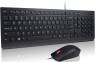 Клавиатура + мышь Lenovo Wired Combo Essential клав:черный мышь:черный USB slim