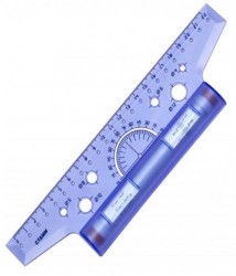 Линейка Стамм ЛР15 пластик дл.22см фиолетовый/прозрачный рейсшина металлический ролик