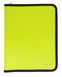 Папка для тетрадей Silwerhof 671962 Neon A4 250х320х25мм 1отд. желтый пластик на молнии