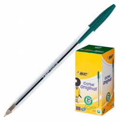 Ручка шариковая Bic CRISTAL (875976) 1мм прозрачный зеленые чернила коробка картонная