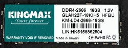 Память DDR4 16Gb 2666MHz Kingmax KM-LD4-2666-16GS RTL PC4-21300 CL19 DIMM 288-pin 1.2В