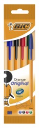 Набор шариковых ручек Bic ORANGE FINE (8308541) 0.8мм корпус пластик оранжевый ассорти чернила пакет (4шт)