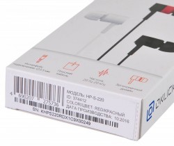 Наушники вкладыши Оклик HP-S-220 1.1м черный/красный проводные в ушной раковине (D2-1)