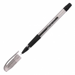 Ручка гелевая Pensan SOFT GEL FINE (2420/12BLACK) 0.5мм игловидный пиш. наконечник корпус пластик резин. манжета прозрачный черные чернила