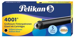 Картридж Pelikan Ink 4001 Giant GTP/5 (PL310615) Brilliant Black чернила для ручек перьевых (5шт)