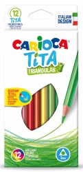 Карандаши цветные Carioca TITA 42786 трехгранные пластик 12цв. коробка/европод.