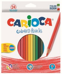 Карандаши цветные Carioca HEXAGONAL 40381 шестигранные 24цв. коробка/европод.