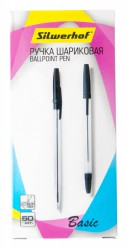 Ручка шариковая Silwerhof BASIC (026200-01) 0.7мм шестигр. прозрачный черные чернила коробка картонная
