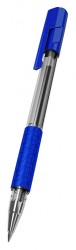 Ручка шариковая Deli EQ01730 Arrow 1мм резин. манжета прозрачный/синий синие чернила