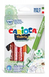 Фломастеры для ткани Carioca Fabric Liner 42909 10цв. блистер картонный