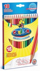 Карандаши цветные Carioca 41865 18цв. точилка коробка/европод.