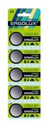 Батарея Ergolux Lithium CR2032-BP5 CR2032 200mAh (5шт) блистер