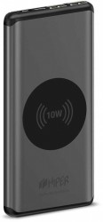 Мобильный аккумулятор Hiper Nano X Li-Pol 10000mAh 3A темно-серый 2xUSB