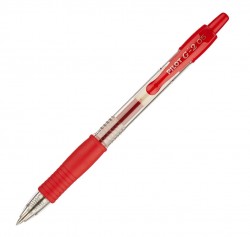 Ручка гелевая Pilot BL-G2-5-R (550006) авт. 0.3мм стреловидный пиш. наконечник круглая телескопич.корпус корпус пластик резин. манжета прозрачный красные чернила